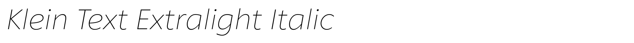 Klein Text Extralight Italic image